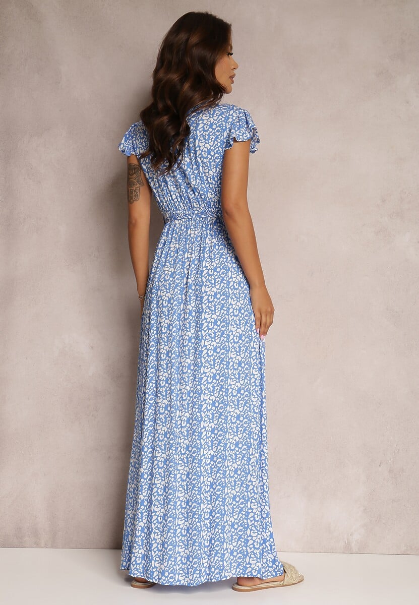 Niebieska Sukienka z Wiskozy Appamene