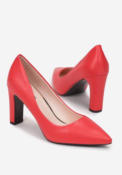 Czerwone Czółenka ze Szpiczastym Noskiem Marnera