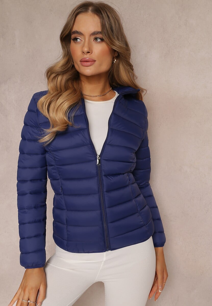 Granatowa Kurtka Pikowana Aldobus