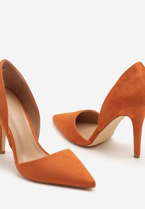 Pomarańczowe Szpilki z Ozdobnymi Wycięciami Rriana