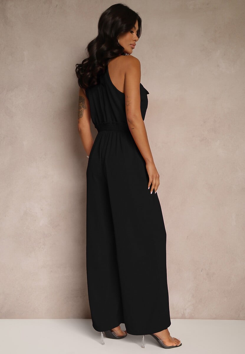 Czarny Kombinezon Ozdobiony Kokardą Milireia