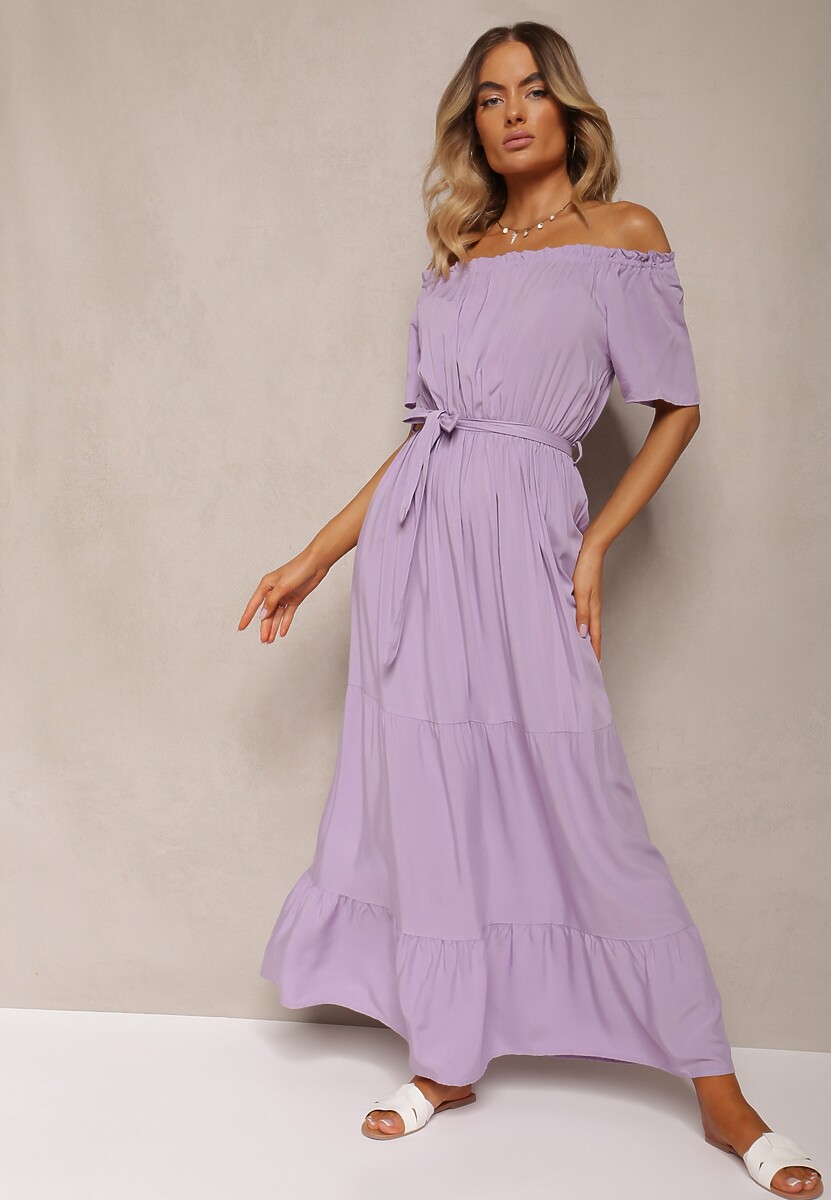 Niebieska Sukienka z Wiskozy Phoebiolea