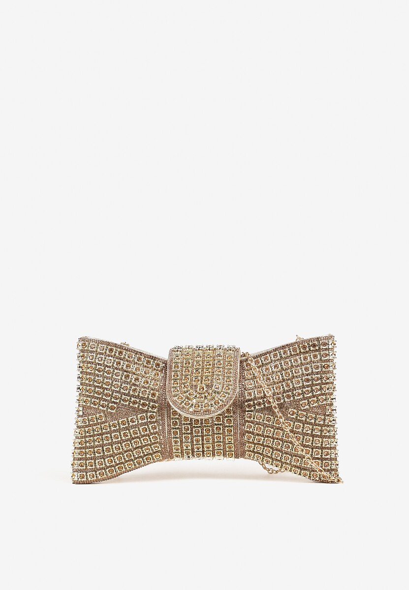 Czarna Torebka Kopertówka Kokarda Vices Ozdobiona Cyrkoniami Deranne