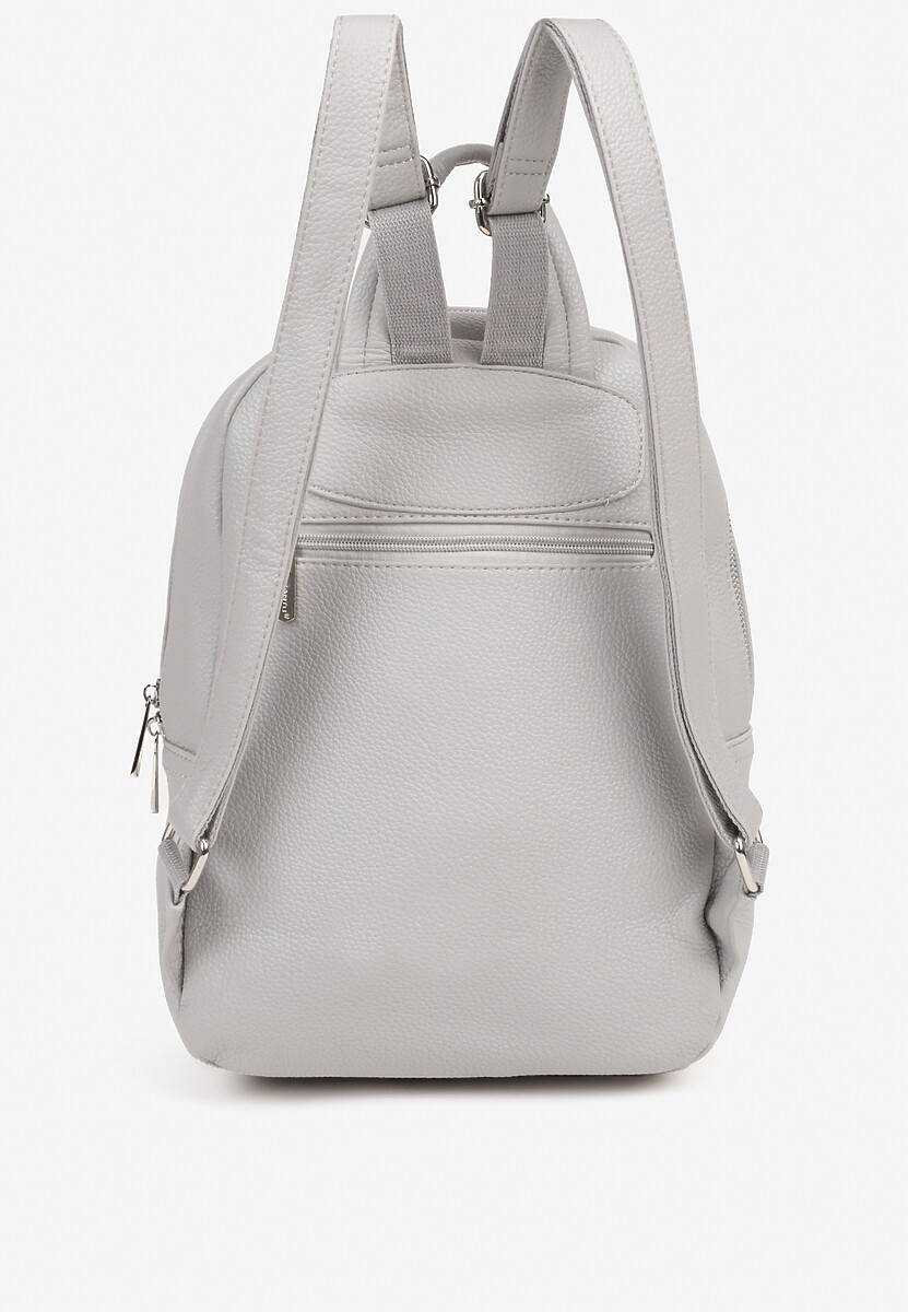 Szary Mały Plecak Zdobiony Suwakiem Nilzeri