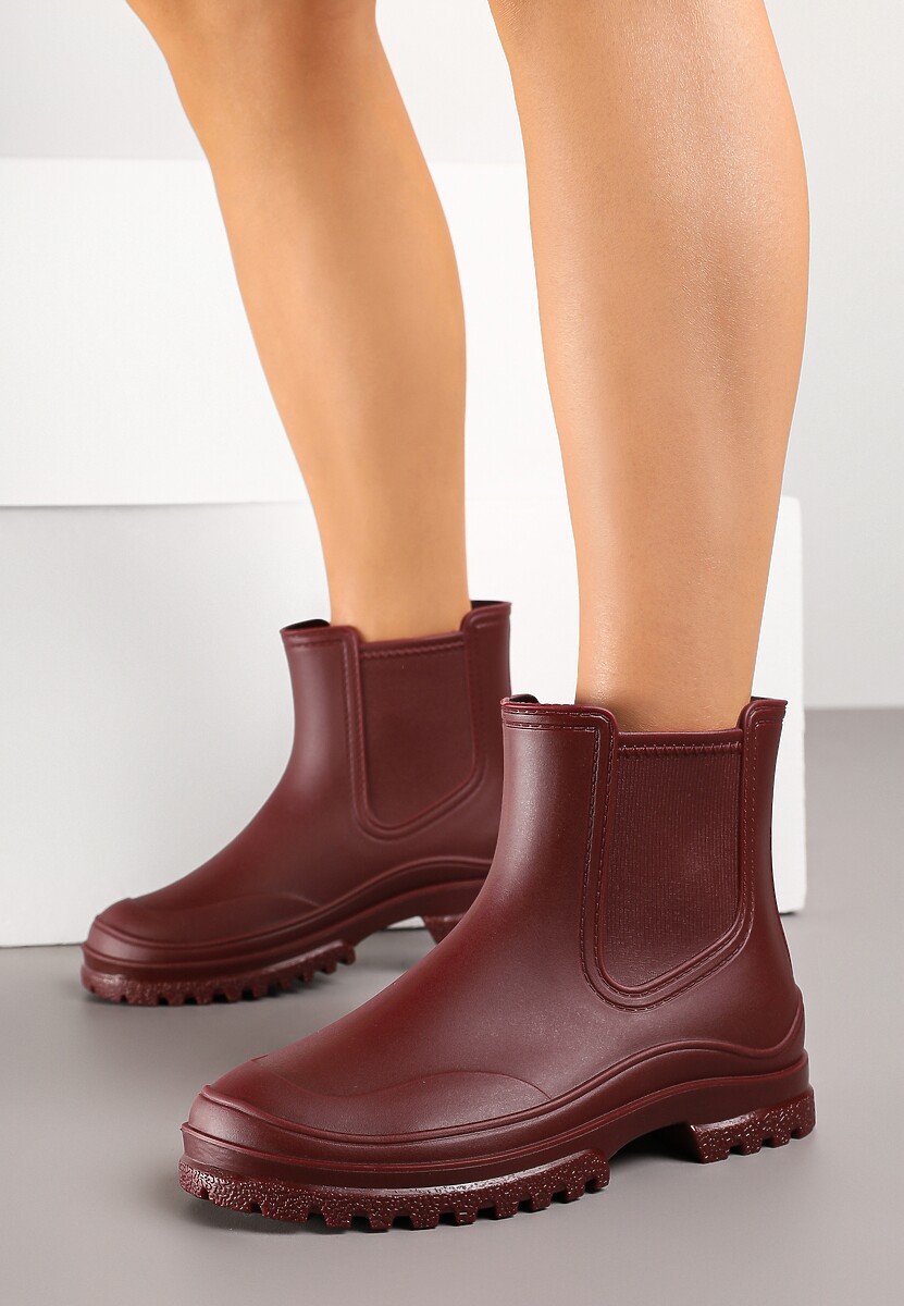Bordowe Wsuwane Kalosze Krótkie Urvia