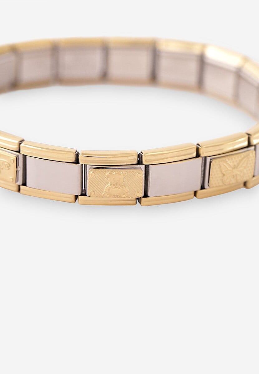 Złota Bransoletka z Prostokątnych Elementów Hirazia