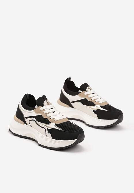 Czarne Sneakersy Streetwearowe na Piankowej Podeszwie Aillifia