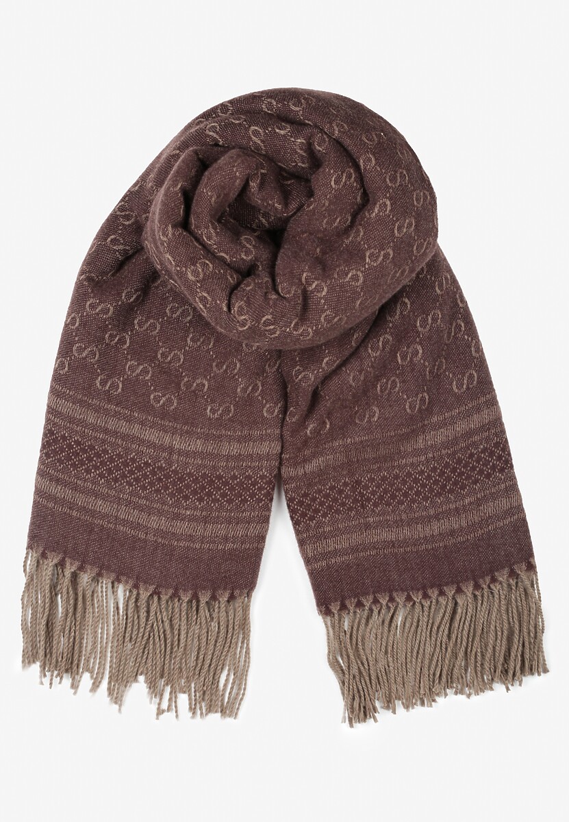 Ciemnofioletowy Szalik z Frędzlami Nurzhan