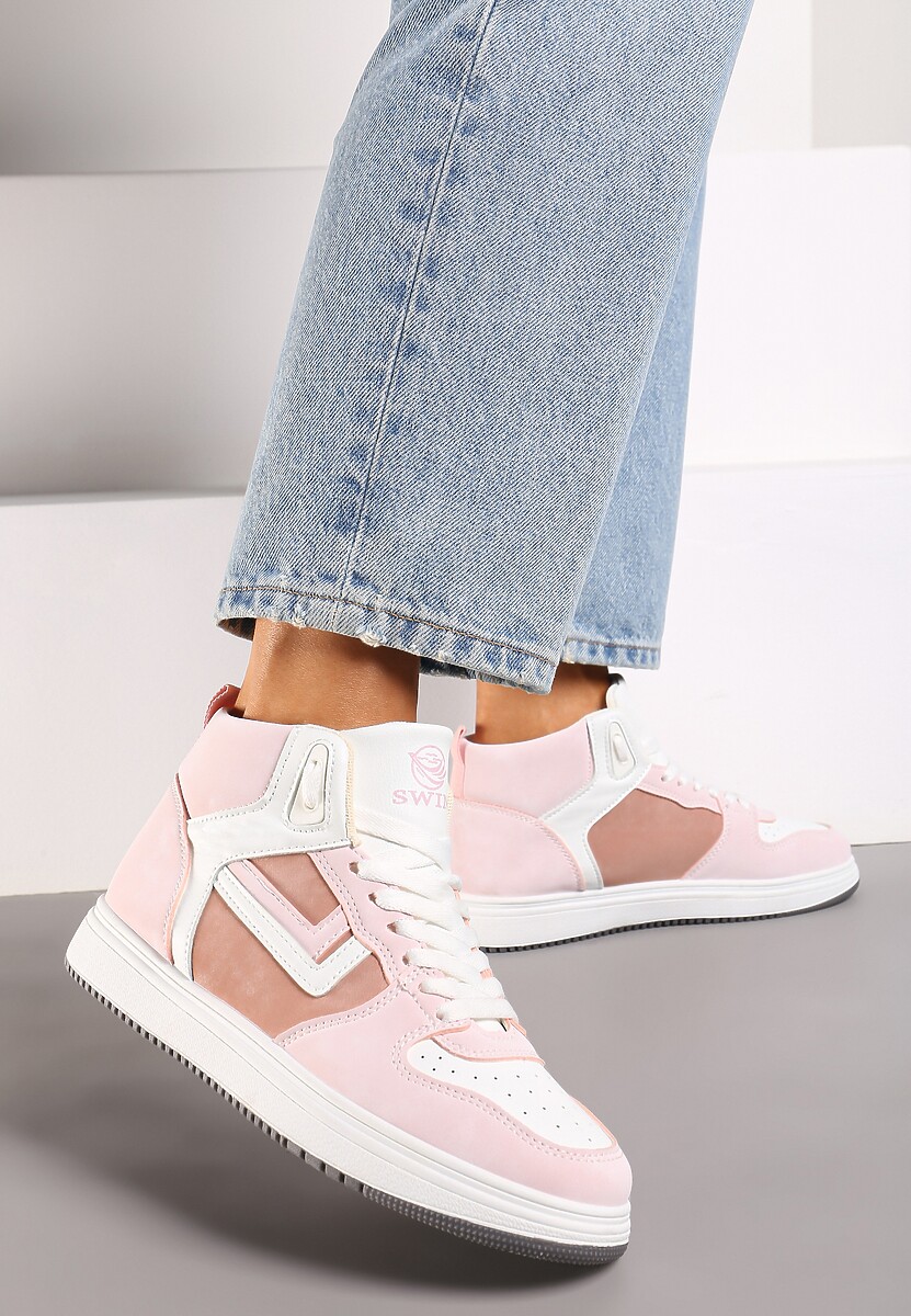 Beżowo-Zielone Sneakersy Maeramia