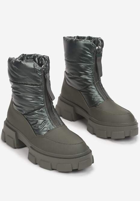 Zielone Śniegowce na Grubej Podeszwie Besi