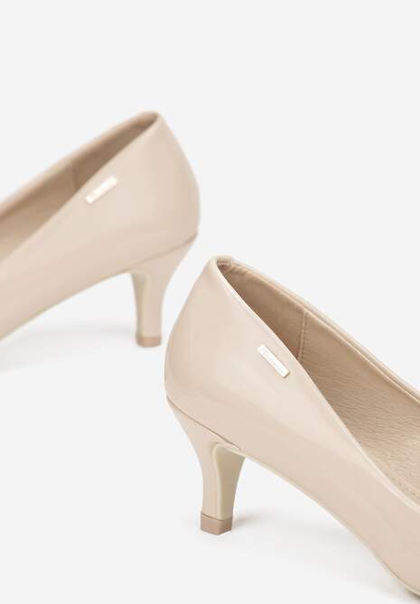 Beżowe Czółenka Ironice