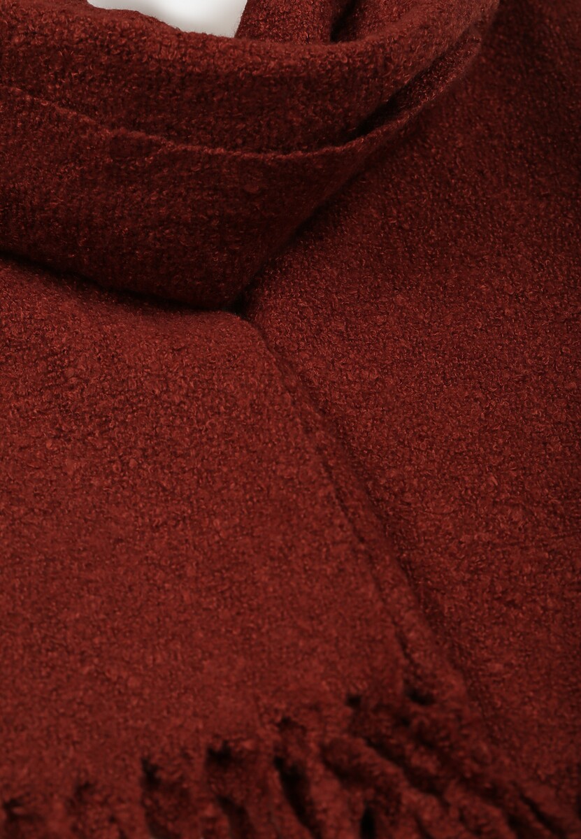 Bordowy Gładki Szalik z Frędzlami Vetimare