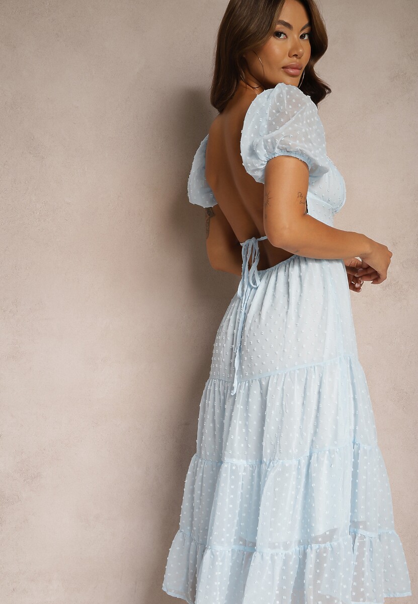 Biała Sukienka z Odkrytymi Plecami Nephia