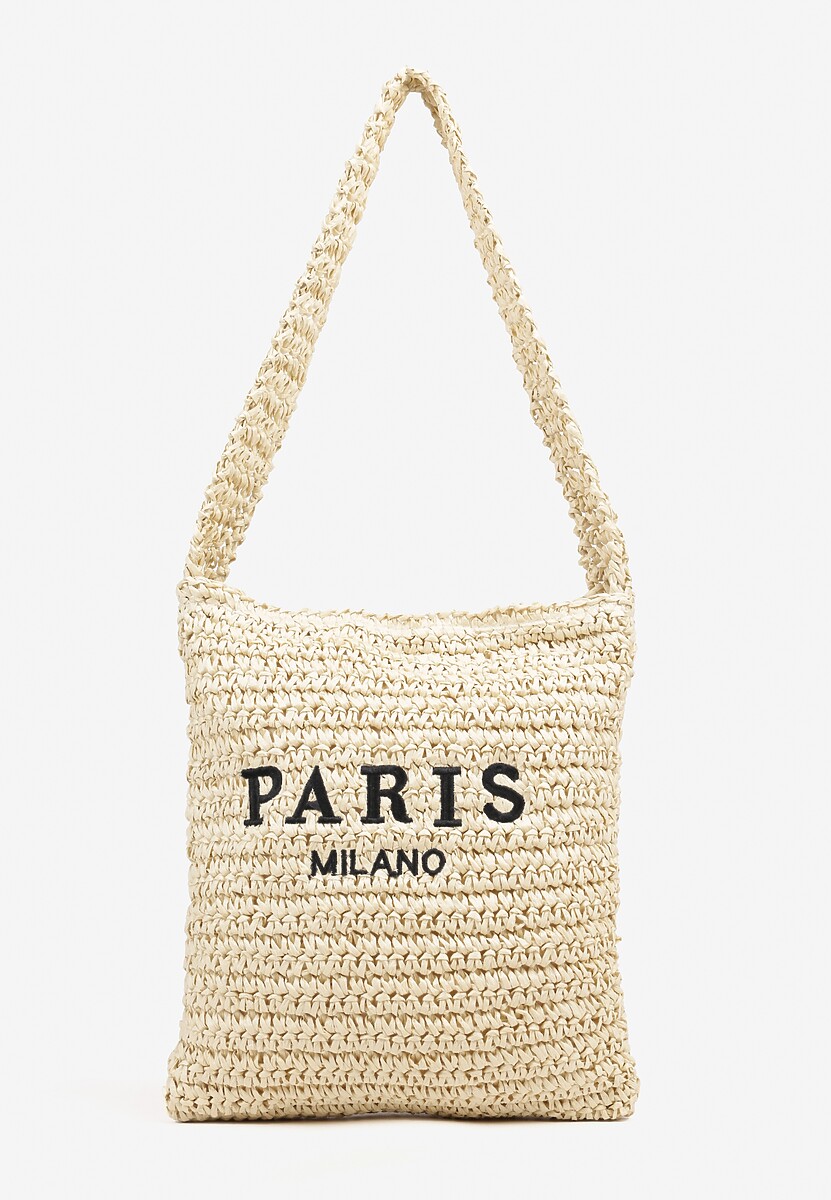 Beżowa Torebka o Okrągłym Kształcie Ozdobiona Frędzlami Odisse