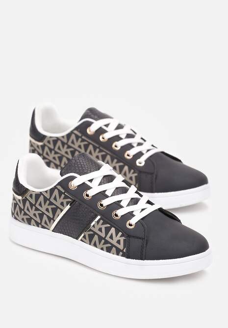 Granatowe Sneakersy z Printem Casica