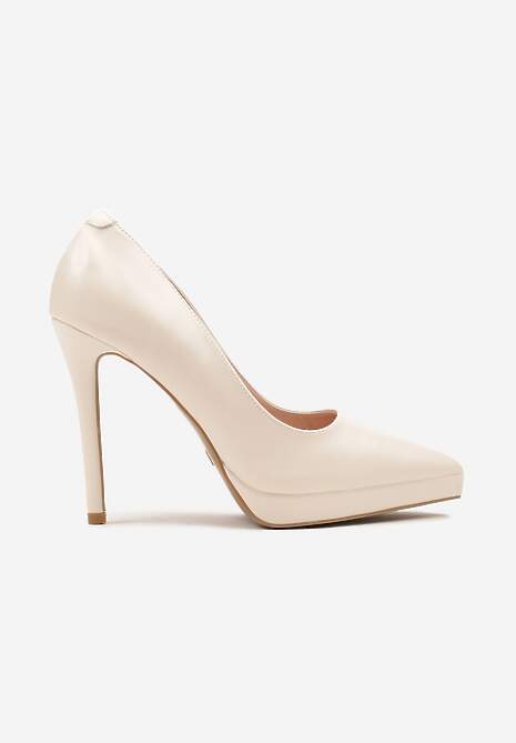 Jasnobeżowe Szpilki Vices ze Skórzaną Wkładką w Klasycznym Stylu Amorisse