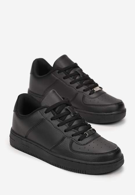 Czarne Sznurowane Sneakersy do Kostki Akema