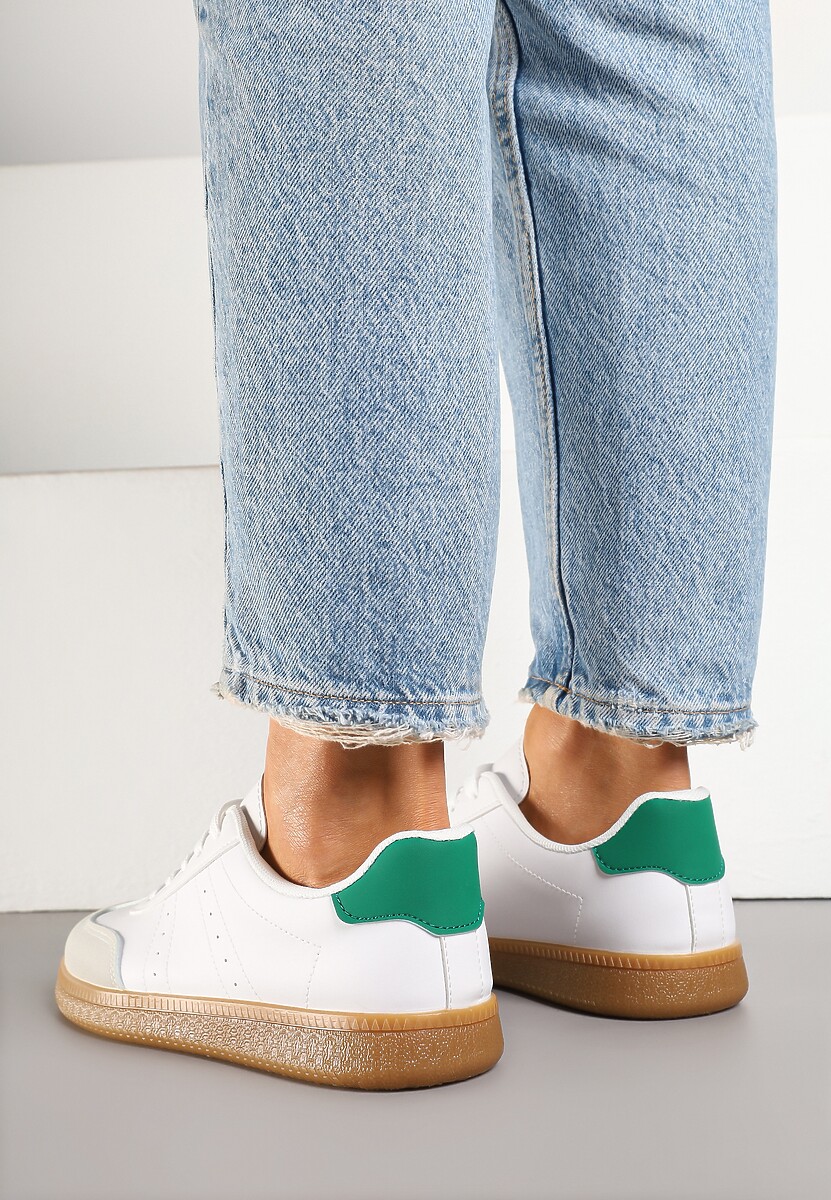 Białe Sneakersy Tenisówki Ozdobione Perforacją Reissara