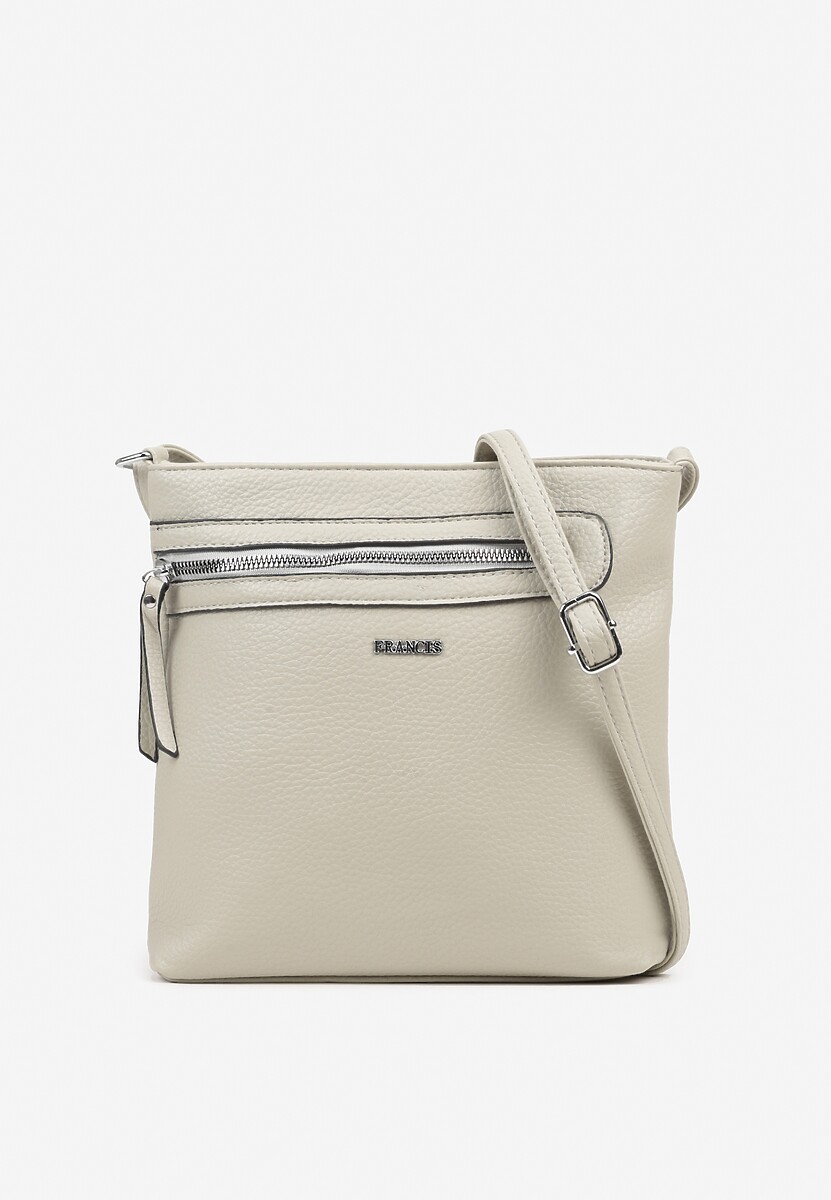 Jasnoszara Kwadratowa Torebka Listonoszka z Suwakiem Dolatia