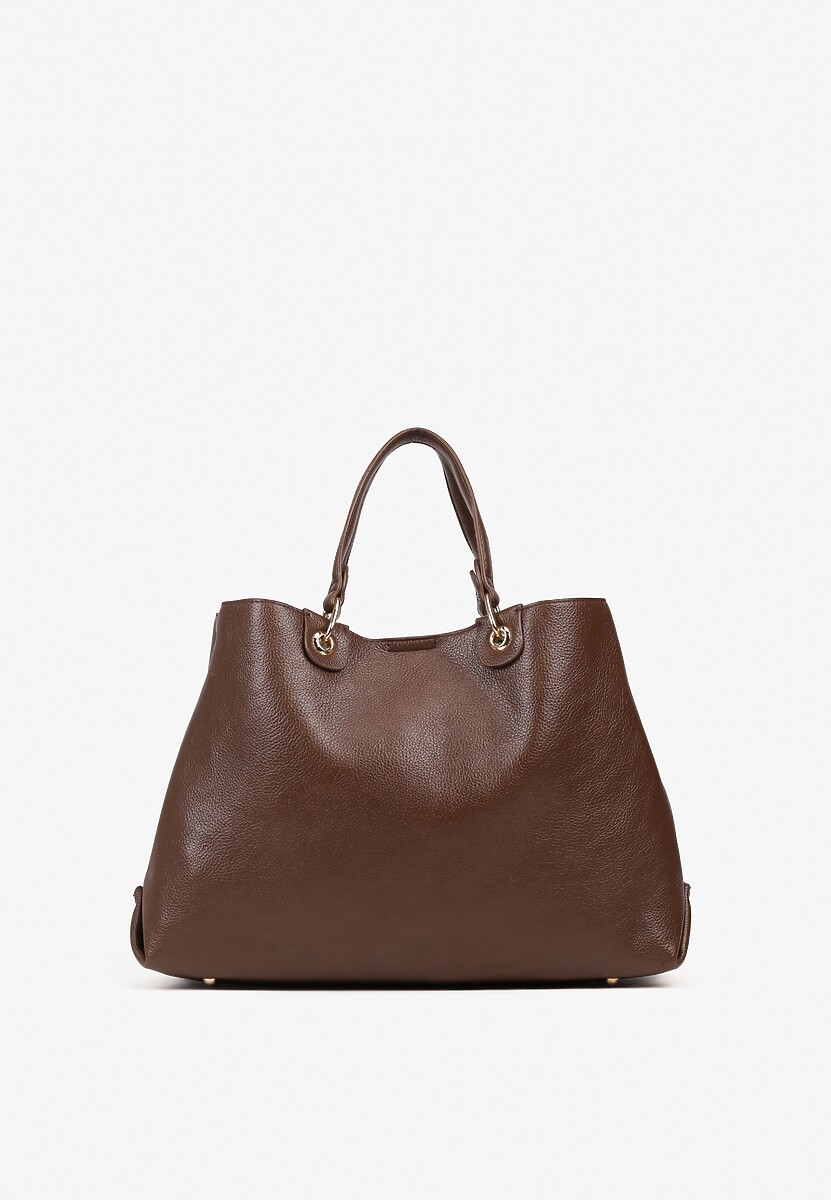 Bordowa Duża Torebka Shopperka z Metalicznymi Ozdobami Anurriva