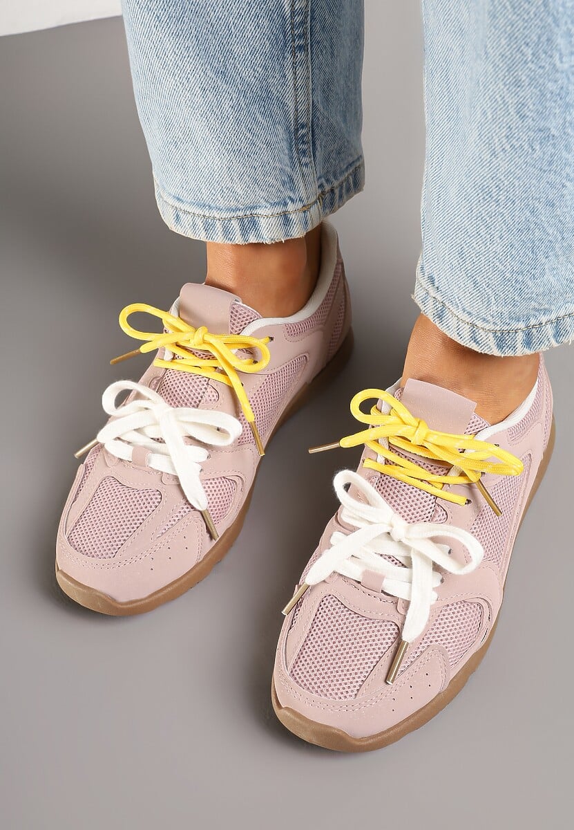 Różowe Sneakersy z Podwójnymi Sznurówkami Terfitra