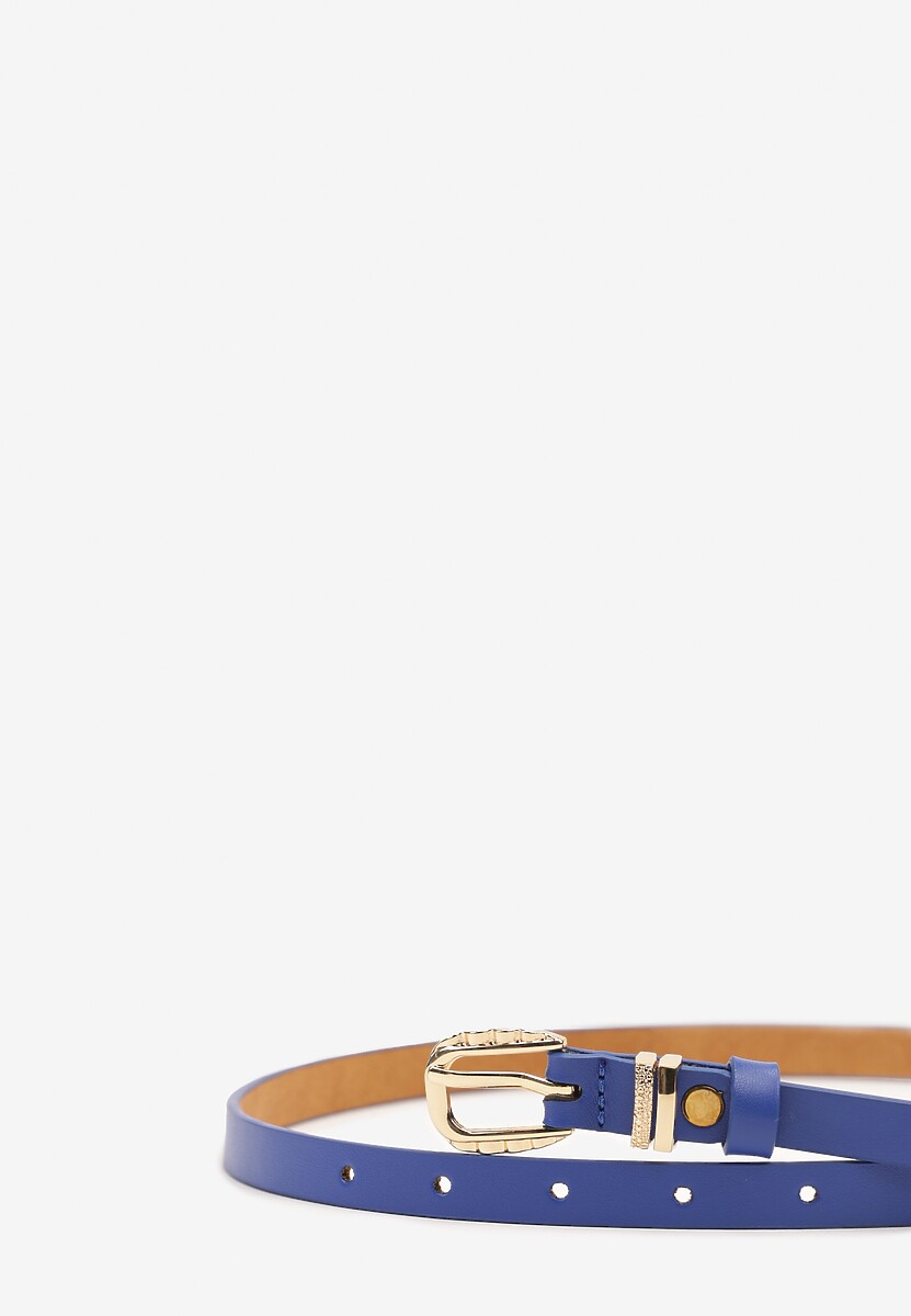 Niebieski Casualowy Pasek z Metalową Klamrą Tinonia