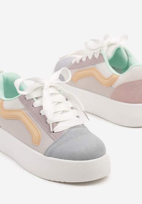 Niebiesko-Fioletowe Sneakersy Kultowe Tenisówki na Grubej Podeszwie Nurisora