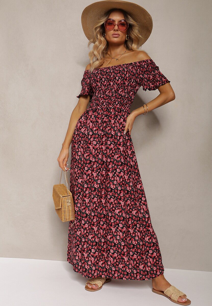 Czerwono-Czarna Sukienka z Wiskozy Tariya