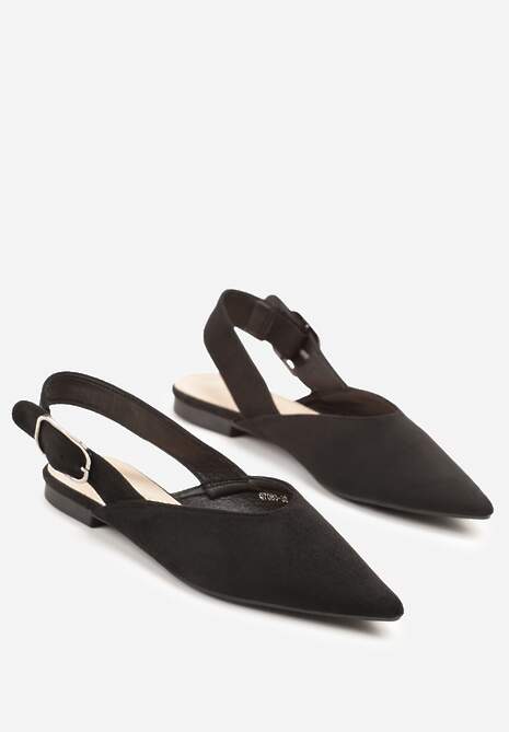 Czarne Sandały Vices Typu Slingback z Wkładką ze Skóry Naturalnej Rallora