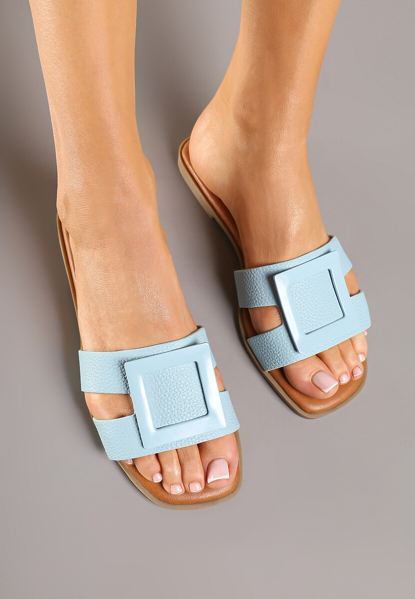 Fuksjowe Klapki z Kwadratową Ozdobą Uliswenna