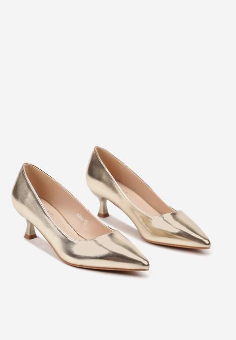 Złote Czółenka Lakierowane na Kaczuszce w Klasycznym Stylu Erisalynne