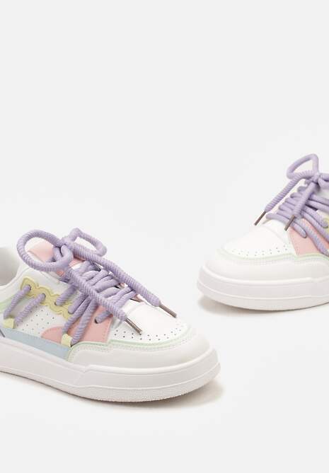 Biało-Fioletowe Sneakersy Sylvena