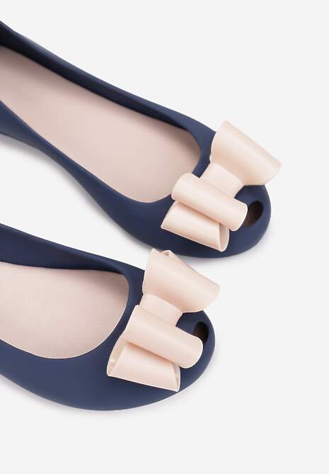 Granatowo-Beżowe Balerinki Xenatius