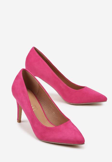 Fuksjowe Casualowe Szpilki Vices z Wkładką ze Skóry Naturalnej Cleinae