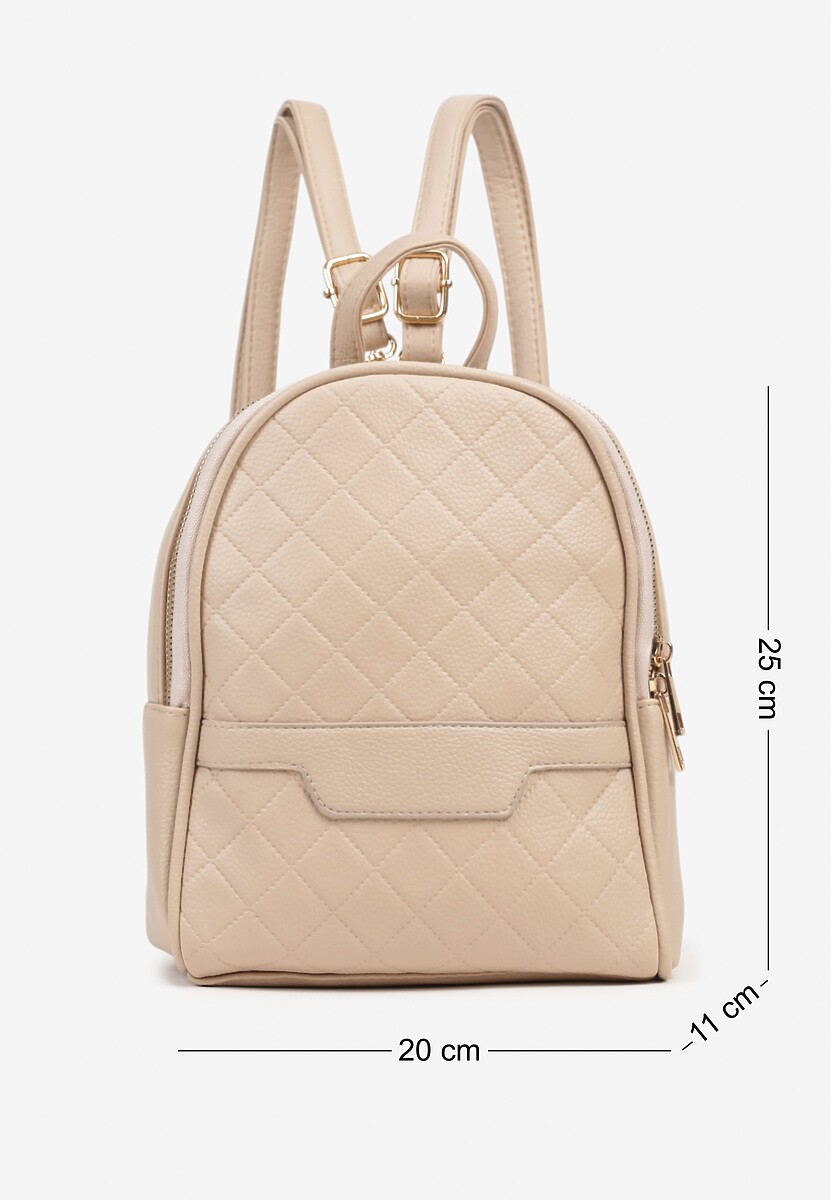 Ciemnobeżowy Plecak Ozdobiony Pikowaniem Banilitia