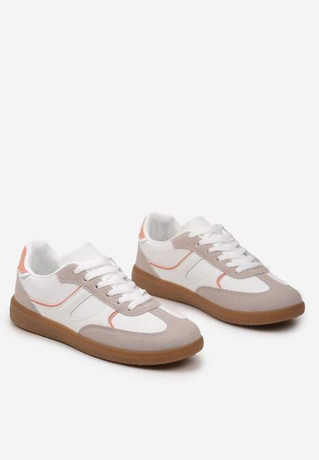 Ciemnobeżowe Sneakersy Tenisówki Ozdobione Wstawkami Ysalesa