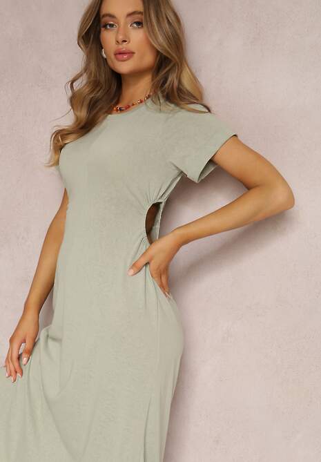 Zielona Sukienka Bawełniana Satho