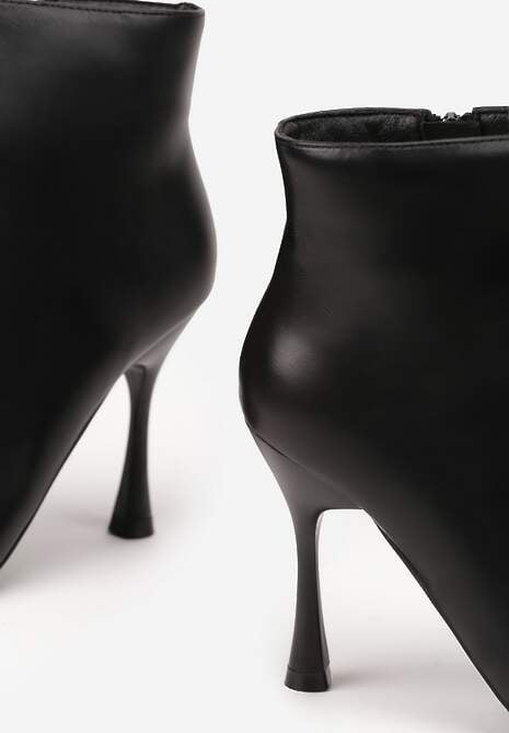 Czarne Klasyczne Botki na Szpilce Vices Tikolisse