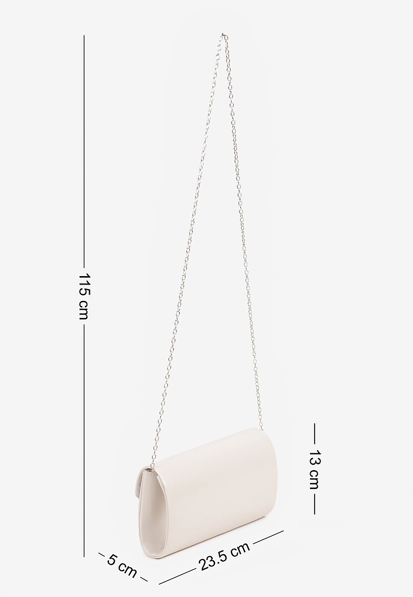Biała Klasyczna Torebka Kopertówka z Odpinanym Łańcuszkiem Rinithara