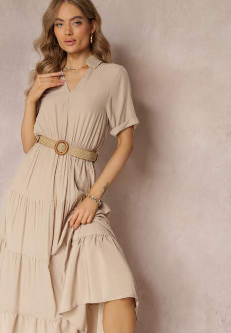 Beżowa Sukienka Pelletier