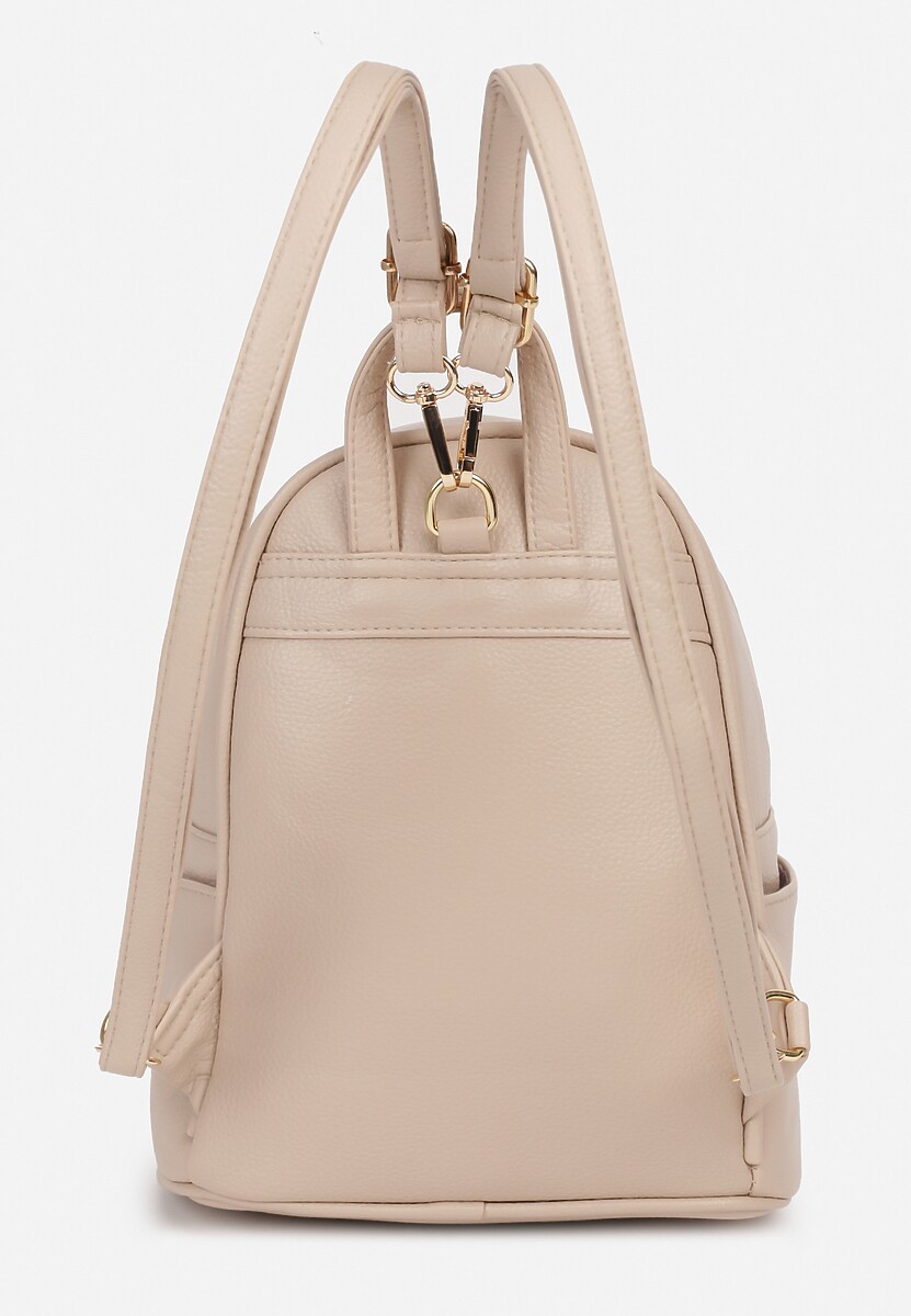 Beżowy Casualowy Plecak z Tłoczonym Wzorem i Regulowanymi Odpinanymi Paskami Nelarose