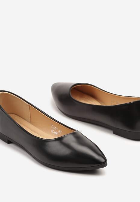 Czarne Basicowe Balerinki ze Szpiczastym Noskiem Adivili