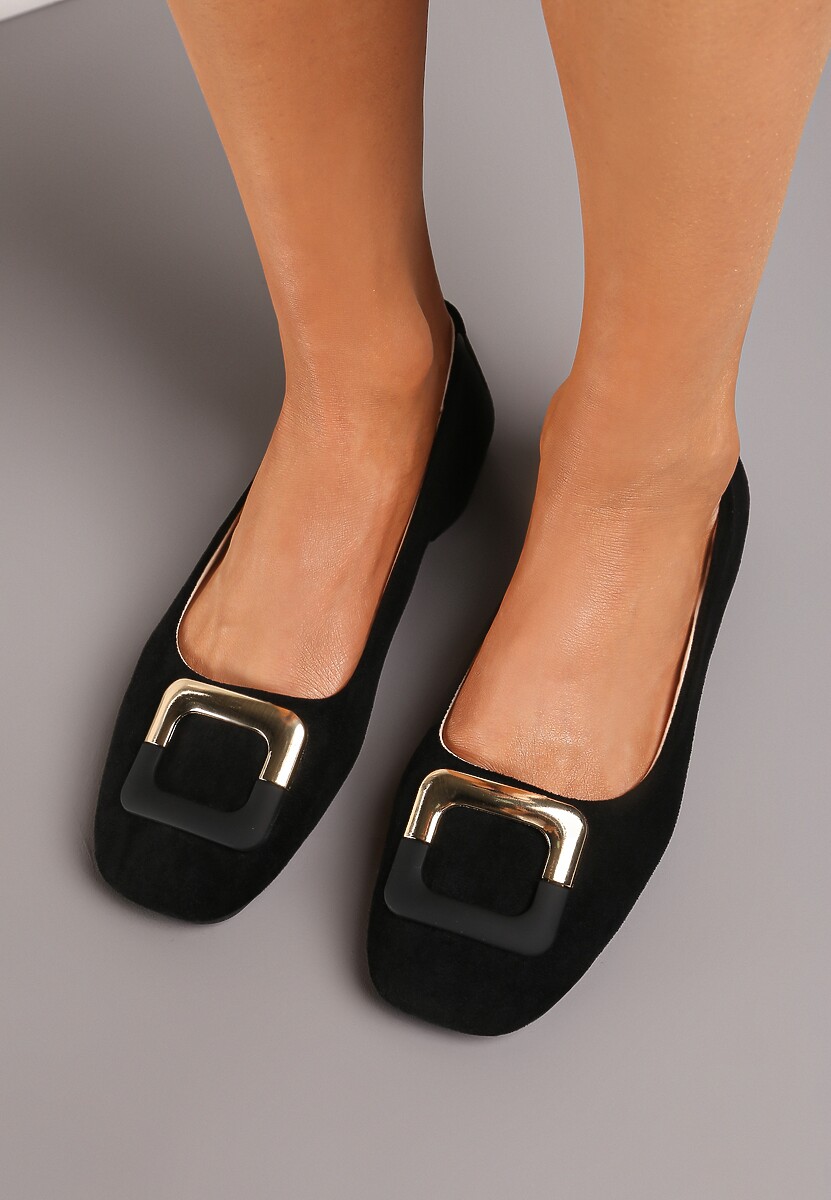 Różowe Casualowe Balerinki na Płaskiej Podeszwie z Metaliczną Aplikacją Chrissti