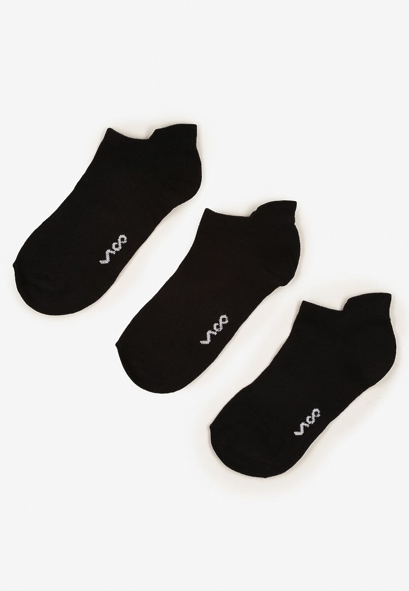 3-pack Białe Bawełniane Skarpety Stopki z Napisem Marosela