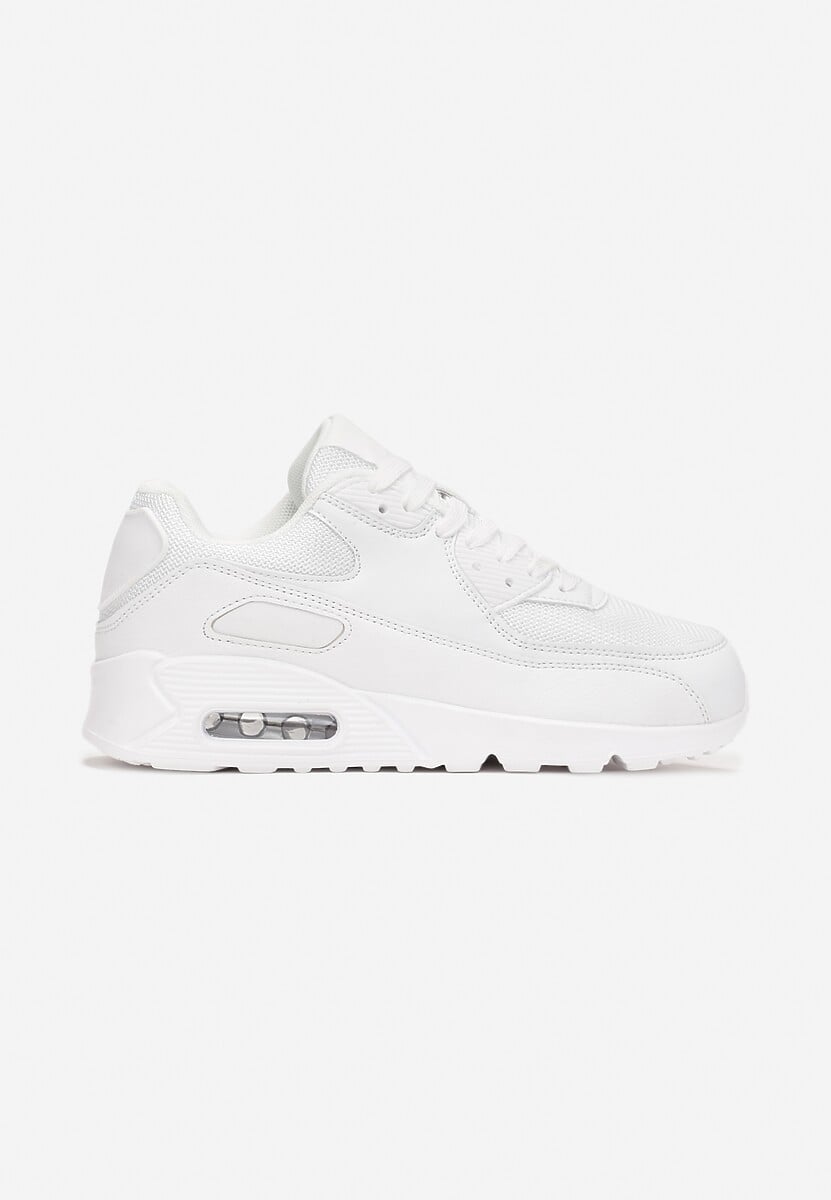 Białe Sznurowane Sneakersy na Grubej Podeszwie Sayre