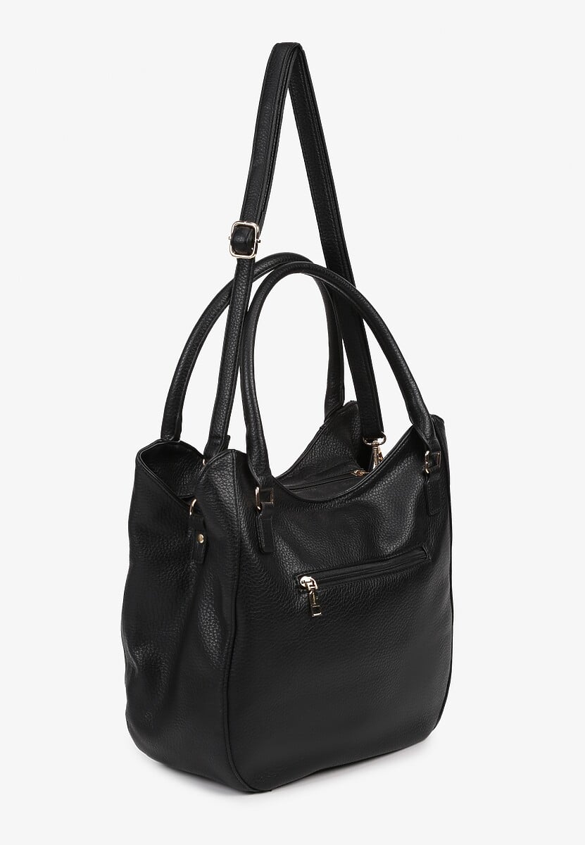 Czarna Torebka o Fasonie Shopper Haladria
