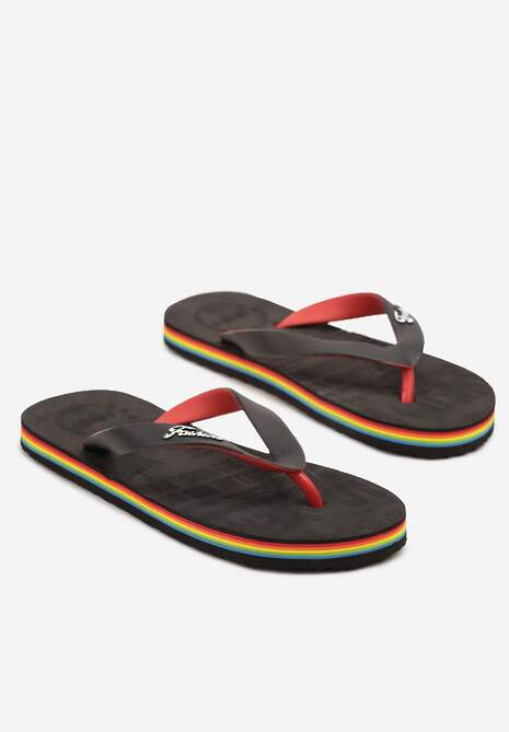 Czarne Japonki z Ozdobnymi Napisami Tallivori