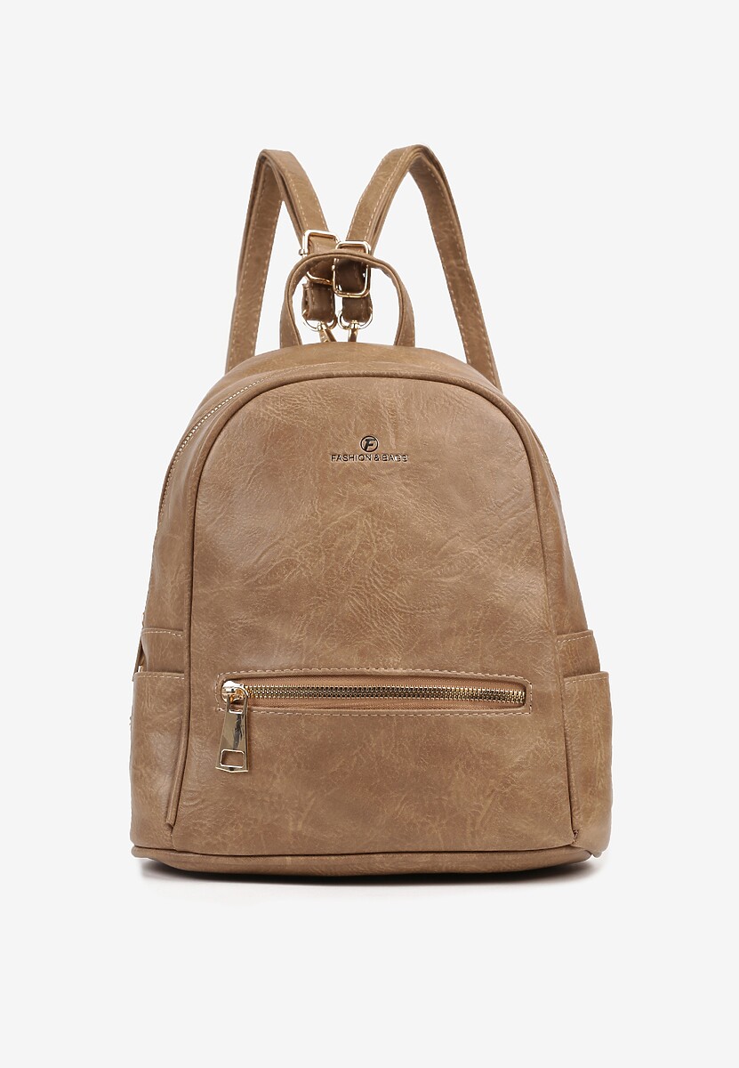 Szary Casualowy Plecak z Metalicznym Suwakiem Idalerra