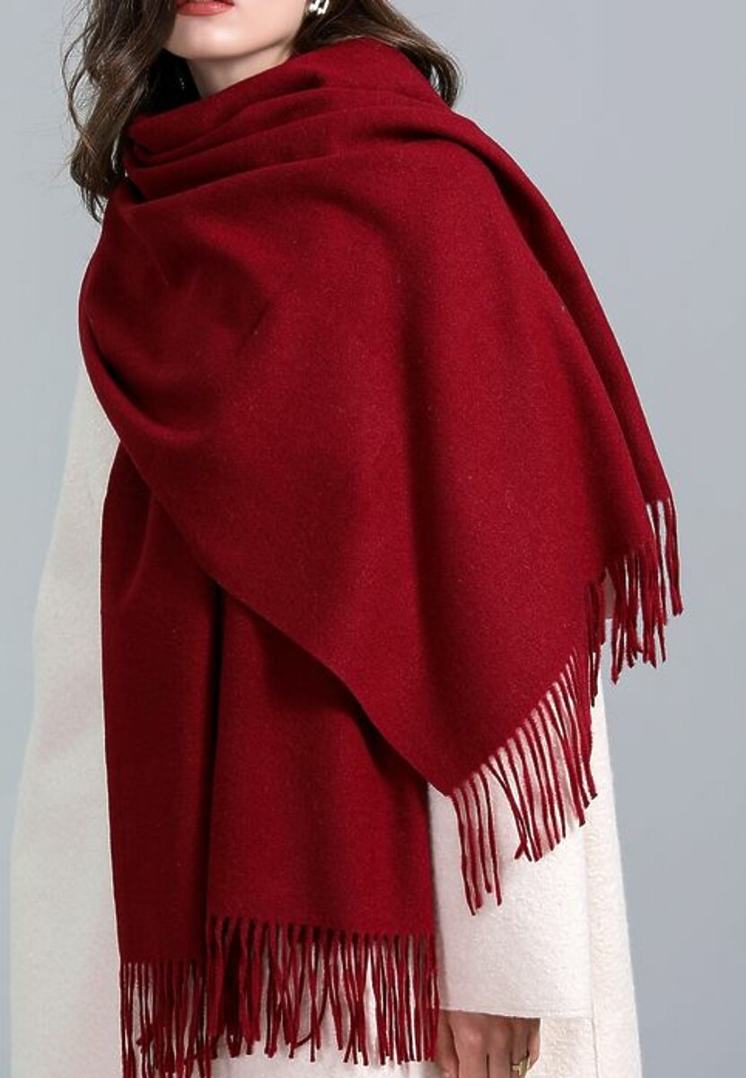 Niebieski Szalik z Wiskozą Bawełną i Frędzlami Siathlin