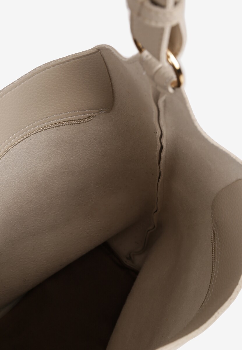 Beżowa Torebka Hobo z Kosmetyczką i Paskiem Crossbody Zarosea